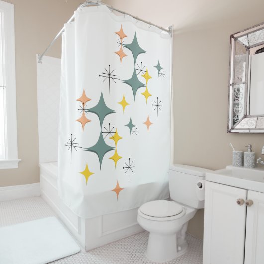 Rideaux De Douche Diamant atomique moderne d'Eames Starbursts de la (En situation)