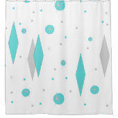 Rideaux De Douche Diamant Turquoise Retro & Starburst (Devant)