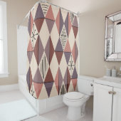 Rideaux De Douche Diamants d'art de l'âge atomique Mauve Saumon rose (En situation)