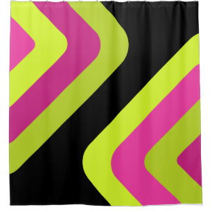 Rideaux De Douche Diamants géants rétro Chartreuse Magenta