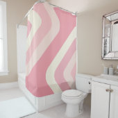 Rideaux De Douche Diamants géants rétro Vanille rose (En situation)