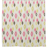 Rideaux De Douche Diamants MCM Atomique Motif Rose, Jaune, Vert (Devant)