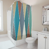 Rideaux De Douche Diamants modernes du milieu du siècle (grands) (En situation)