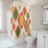 Rideaux De Douche Diamants Ovales Starbursts Multicolore (En situation)