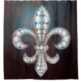 Rideaux De Douche Diamond Fleur de Lis Bois (Devant)