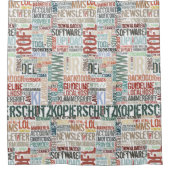 Rideaux De Douche Dictionnaire d'ordinateur en couleur (Devant)