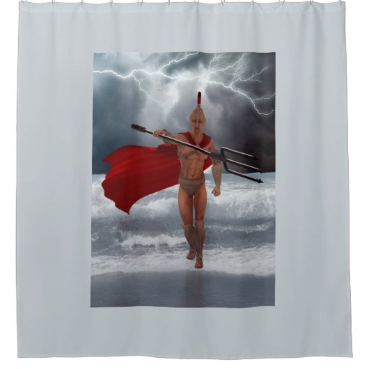 Rideaux De Douche Dieu de la mer de Poseidon (Devant)