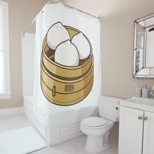 Rideaux De Douche Dim sum dessin animé (En situation)