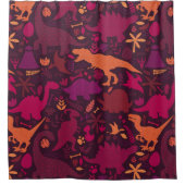 Rideaux De Douche Dino Doodle Silhouettes Enfants Dinosaur (Devant)