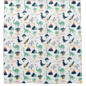 Rideaux De Douche Dino Land Blanc (Devant)