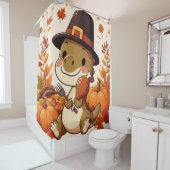 Rideaux De Douche Dinosaur de Thanksgiving mignon (En situation)
