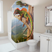 Rideaux De Douche Dinosaur Lizard (En situation)