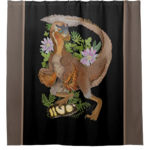 Rideaux De Douche Dinosaur Raptor Jungle Art 