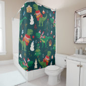 Rideaux De Douche Dinosaur T-Rex : Nouvel An de Noël. (En situation)