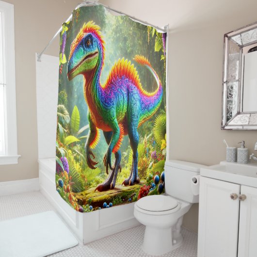 Rideaux De Douche Dinosaure (En situation)