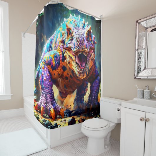 Rideaux De Douche Dinosaure (En situation)