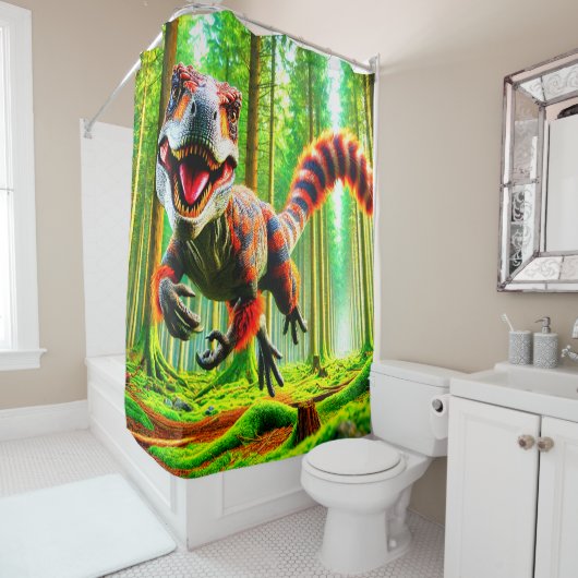 Rideaux De Douche Dinosaure (En situation)