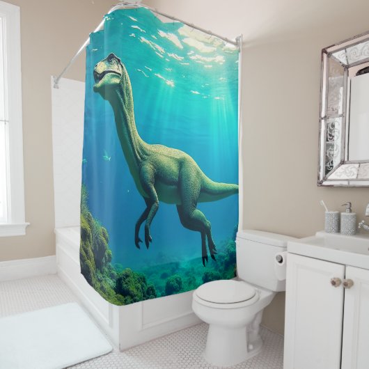 Rideaux De Douche Dinosaure (En situation)