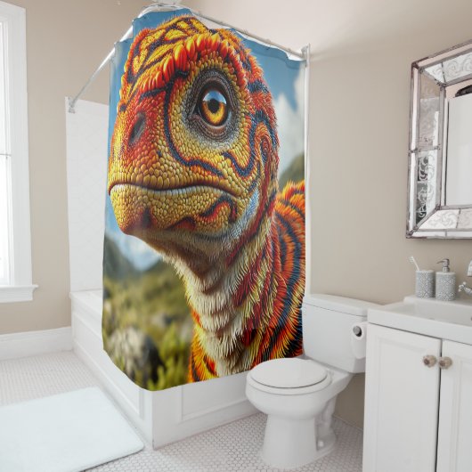 Rideaux De Douche Dinosaure (En situation)