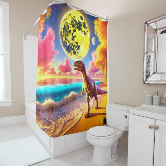 Rideaux De Douche Dinosaure (En situation)