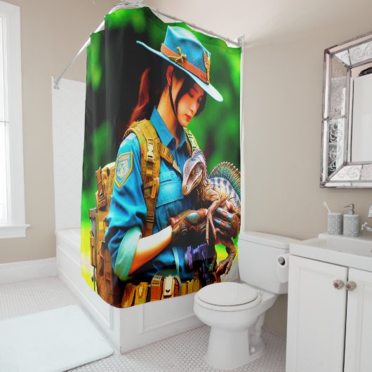 Rideaux De Douche Dinosaure (En situation)