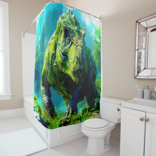 Rideaux De Douche Dinosaure (En situation)