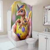 Rideaux De Douche Dinosaure à la corne de bébé (En situation)