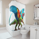 Rideaux De Douche Dinosaure de perroquet (En situation)