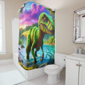 Rideaux De Douche Dinosaure Design (En situation)