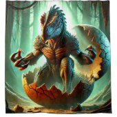 Rideaux De Douche Dinosaure Hatching Art (Devant)