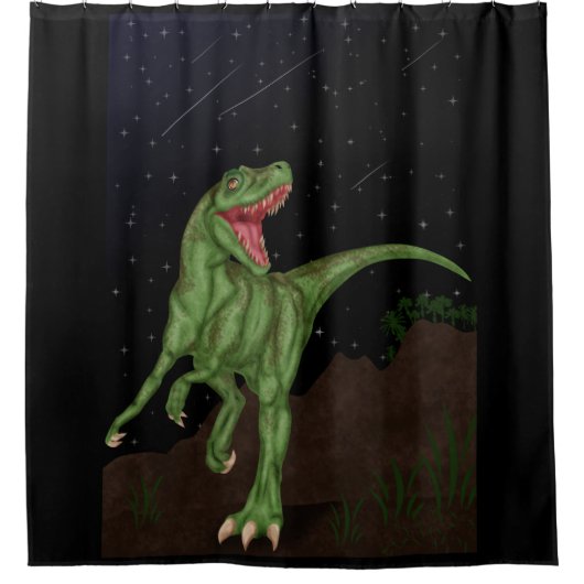 Rideaux De Douche Dinosaure - Nuit préhistorique (Devant)