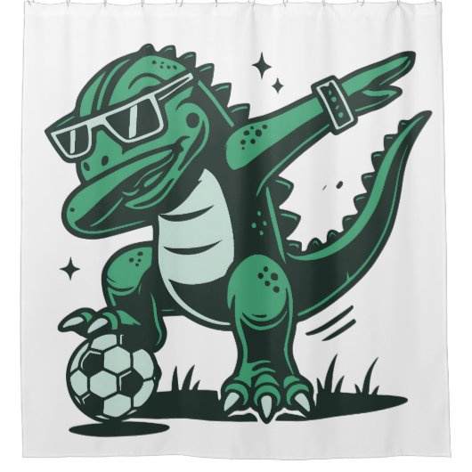 Rideaux De Douche Dinosaure Vert (Devant)