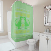 Rideaux De Douche dinosaure vert hanoukka laide (En situation)