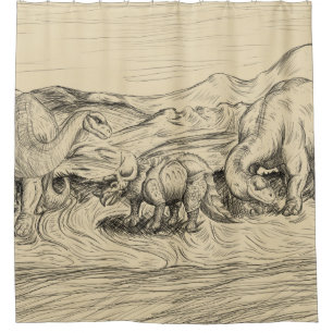 Rideaux De Douche Dinosaures classiques