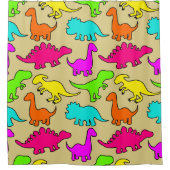 Rideaux De Douche Dinosaures colorés (Devant)