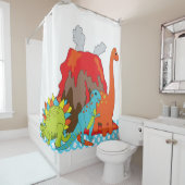 Rideaux De Douche Dinosaures préhistoriques (En situation)