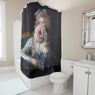 Rideaux De Douche Discrète avec pivoine rose