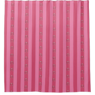 Rideaux De Douche Dismal Pink Shower Curtain Y2K Horseshoe Stripe