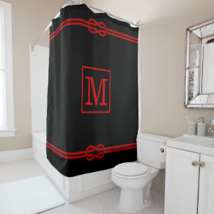 Rideaux De Douche DIY Couleurs Corde Noeud Cadre LG Monogramme Noir