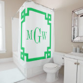 Rideaux De Douche do-it-yourself BG Emerald Green Clé grecque #2 enc (En situation)