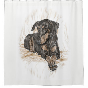 Rideaux De Douche Doberman Chien Oreilles naturelles pour les clés