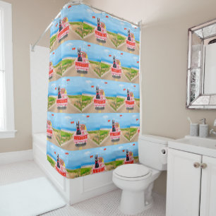 Rideaux De Douche Doberman Chien Valentine's Day Truck