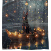 Rideaux De Douche Doberman Christmas Festive Voyage (Devant)