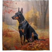 Rideaux De Douche Doberman en automne Feuilles automne Inspire (Devant)