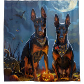 Rideaux De Douche Doberman Halloween Éffrayant (Devant)