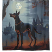 Rideaux De Douche Doberman Halloween Épouvantable (Devant)
