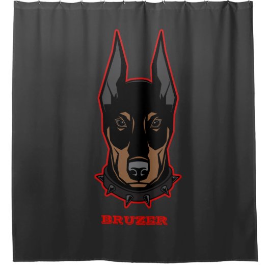 Rideaux De Douche Doberman Pincher Ajouter un nom Mascot Men's (Devant)