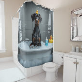 Rideaux De Douche Doberman Sloppy Sleepy mignon drôle (En situation)