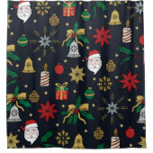 Rideaux De Douche Doddles de Noël à l'aube main unique Design bleu (Devant)