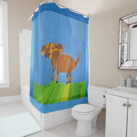 Rideaux De Douche Doggy Art by Kids (En situation)